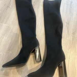 ZARA  Elegant Black Knee-High Boots